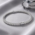 Elegant silver tennis bracelet with premium rhodium finish