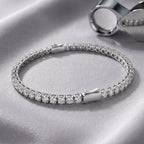 Elegant silver tennis bracelet with premium rhodium finish