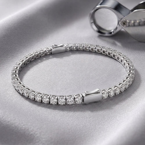 Elegant silver tennis bracelet with premium rhodium finish