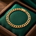 Classic Luxe Gold Cuban Link Bracelet with polished 5mm links