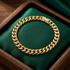 Classic Luxe Gold Cuban Link Bracelet with polished 5mm links