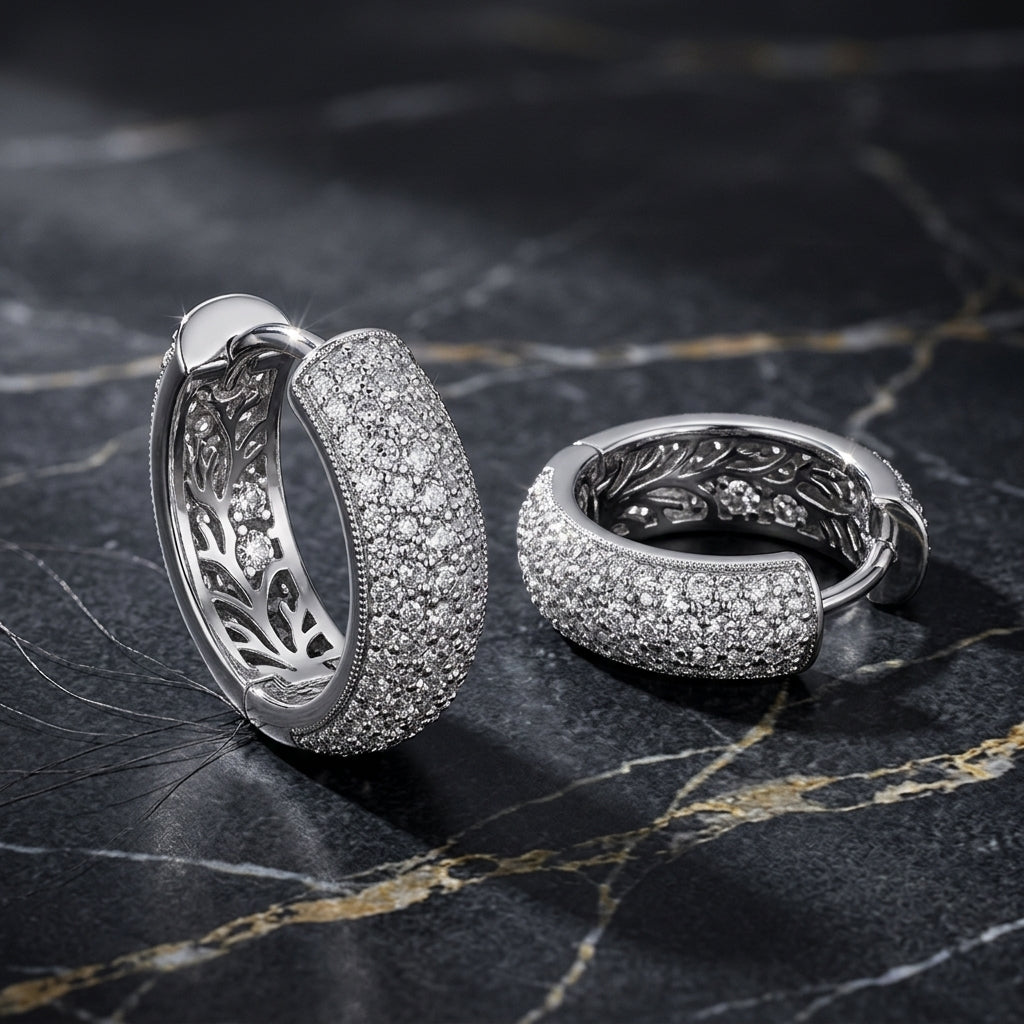 Waterproof silver eternity band with brilliant cubic zirconia