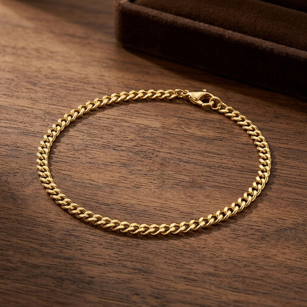 Elite Micro Gold Cuban Bracelet with elegant 3mm gold links