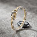 Eternal Bond Knot Ring with intertwined silver and gold strands