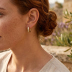 Elegant 18K gold bonded huggie earrings for women