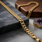 Premium waterproof Cuban chain crafted with real 18K gold bonding