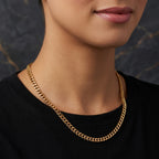 Premium waterproof Cuban chain crafted with real 18K gold bonding