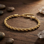 Stylish women's gold rope bracelet with timeless design