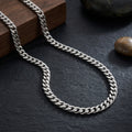 Sterling Edge Micro Cuban Chain Necklace with polished 3mm silver links