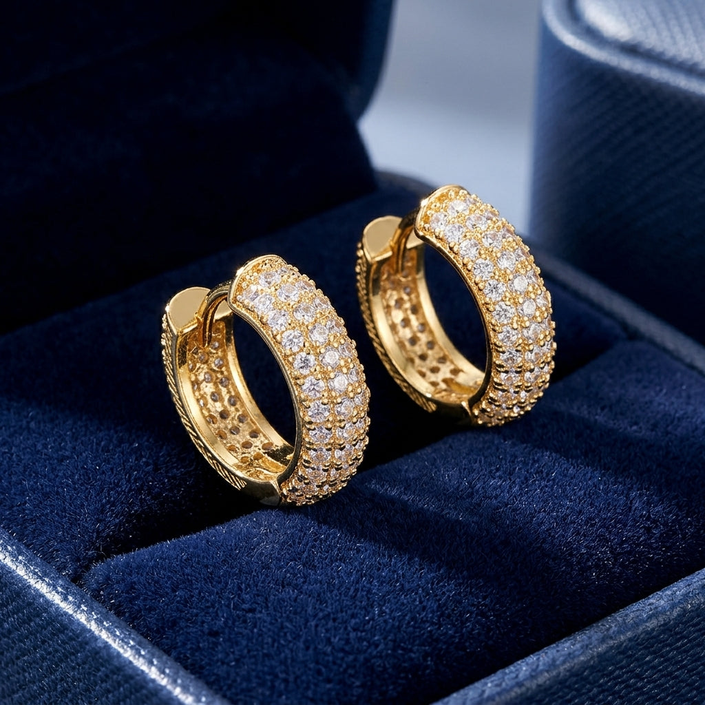 Timeless double-row CZ ring with polished gold finish