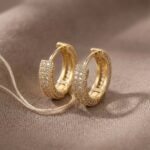 Gold Radiant Earrings with sparkling CZ diamonds