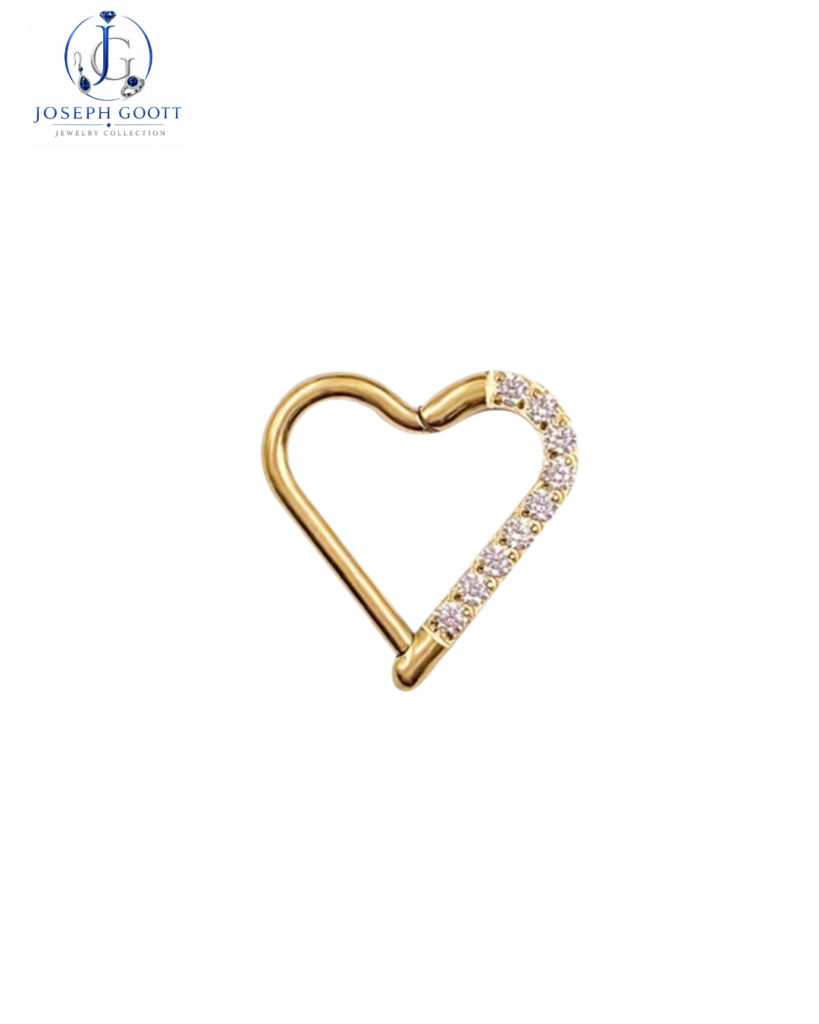 Modern G23 Titanium Zircon Half Ring Earrings for ear piercing jewelry