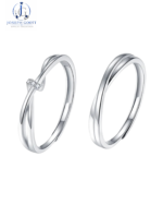 Joseph Goott sterling silver couple ring set for women and men