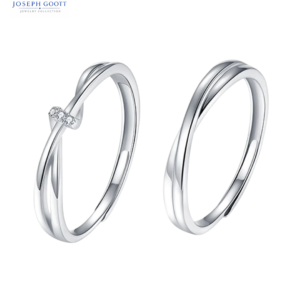 Joseph Goott sterling silver couple ring set for women and men