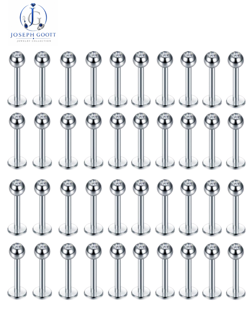 Joseph Goott stainless steel body piercing jewelry for lip and ear