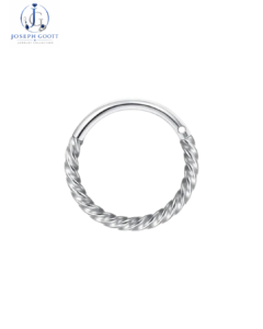 Joseph Goott CZ hinged clicker nose ring for septum and cartilage piercings