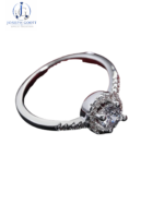 Joseph Goott 925 sterling silver open ring for women with white zircon crystal