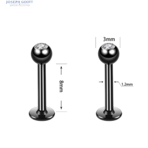 Joseph Goott 40PCS 316L Stainless Steel Labret Ear Studs & Lip Rings Set