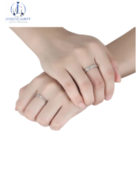 Joseph Goott 925 Sterling Silver Adjustable Promise Couple Ring Set