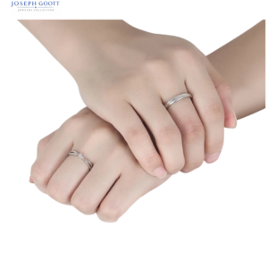 Joseph Goott 925 Sterling Silver Adjustable Promise Couple Ring Set