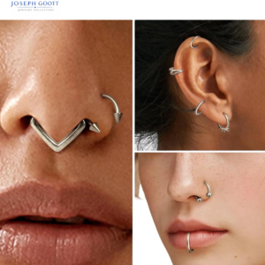 Joseph Goott Florideco Septum Ring Set with surgical steel clicker hoops