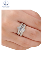 Elegant Newshe Moissanite Bridal Ring Set with enhancer wedding bands