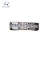 Joseph Goott Newshe Moissanite Men's Wedding Band with princess cut stones