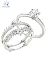 Newshe Moissanite Bridal Ring Set for engagement and wedding styling
