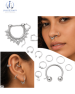 Minimalist Florideco Septum Ring Set with clicker closure