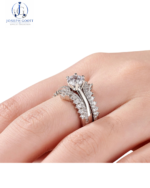 Joseph Goott Newshe Moissanite Bridal Ring Set with solitaire center ring